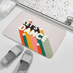 Let's Dance Retro Rainbow Text  Stain-Proof Bath Mat