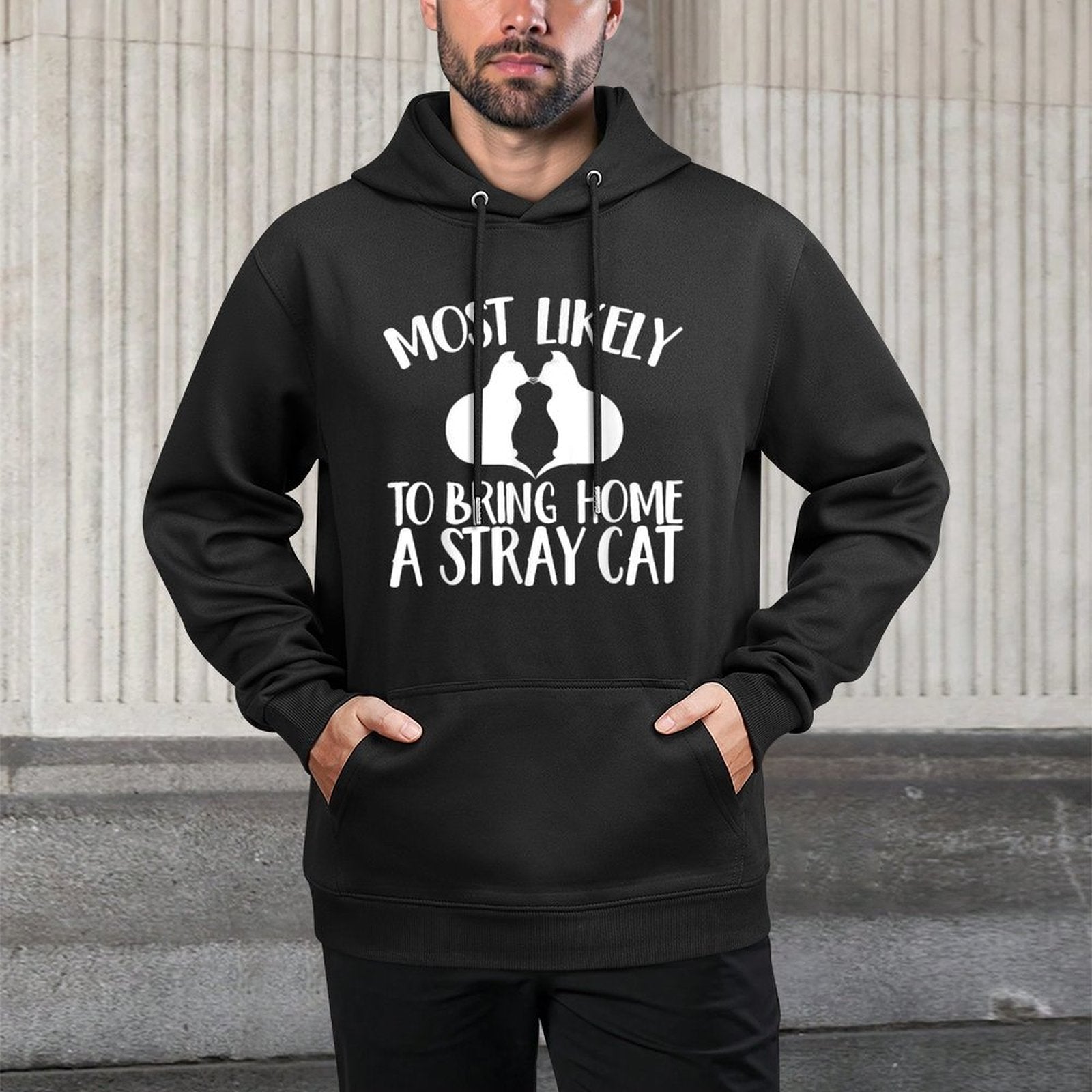 Most Likely To Bring Home A Stray Cat Matching Family Shape Retention Hoodie