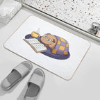 Guinea Pig Reading A Book  Easy To Clean Bath Mat
