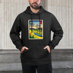 Hiroshige's Twilight Hill at Meguro in The Eastern Capital Premium Relaxed Fit Hoodie