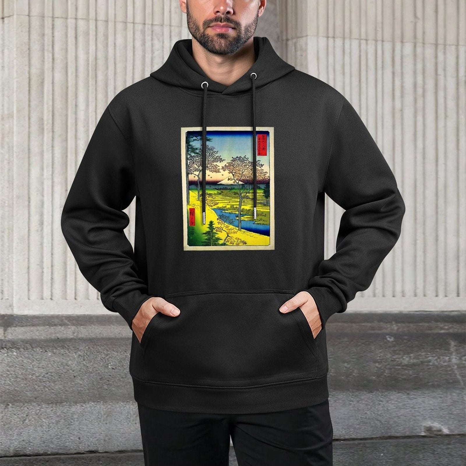 Hiroshige's Twilight Hill at Meguro in The Eastern Capital Premium Relaxed Fit Hoodie