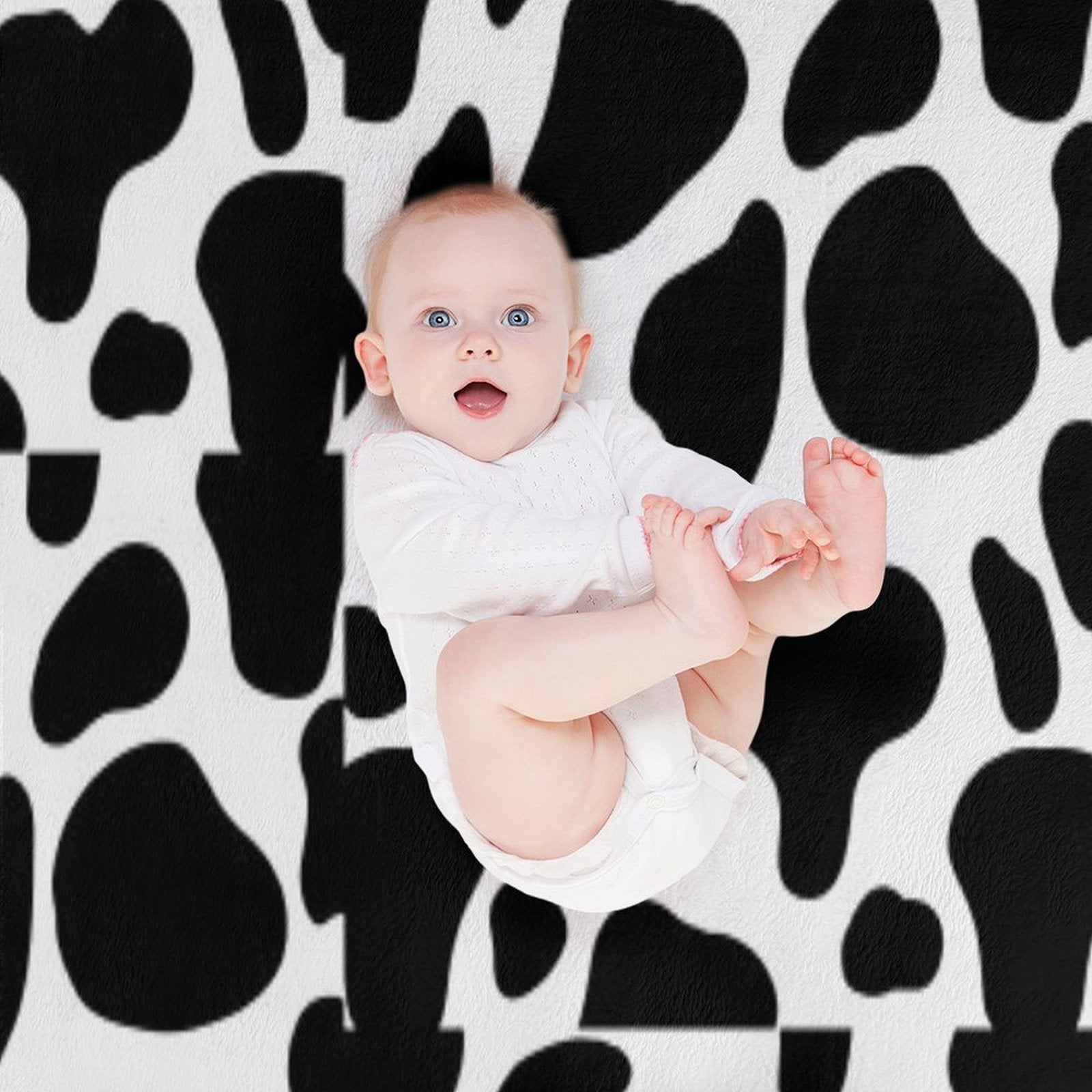 Cow Print Compact Throw Blanket