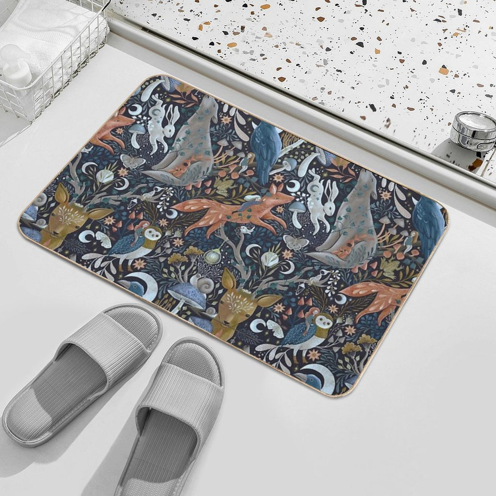 Whimsical Gothic Pattern  Easy Maintenance Bath Mat
