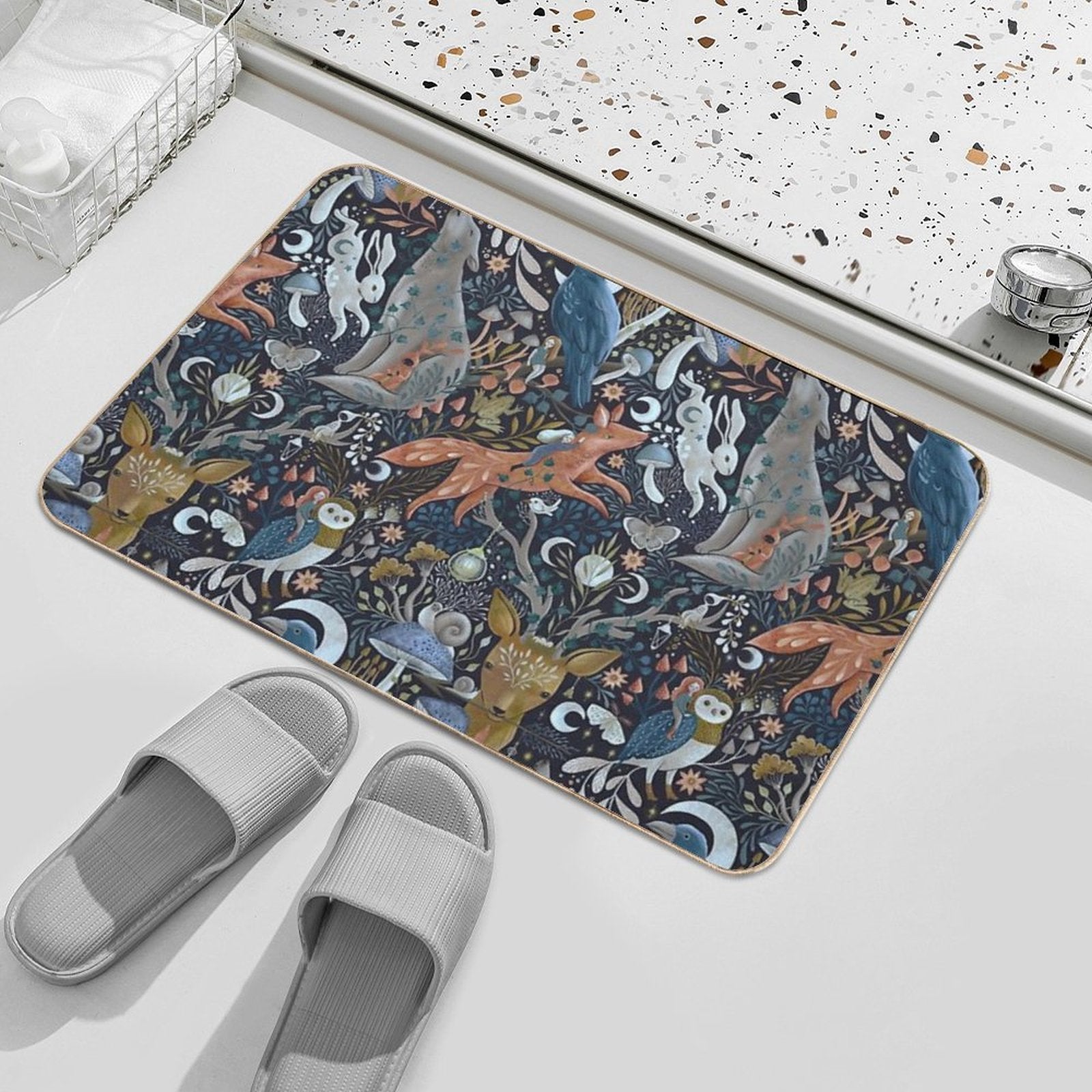 Whimsical Gothic Pattern  Easy Maintenance Bath Mat
