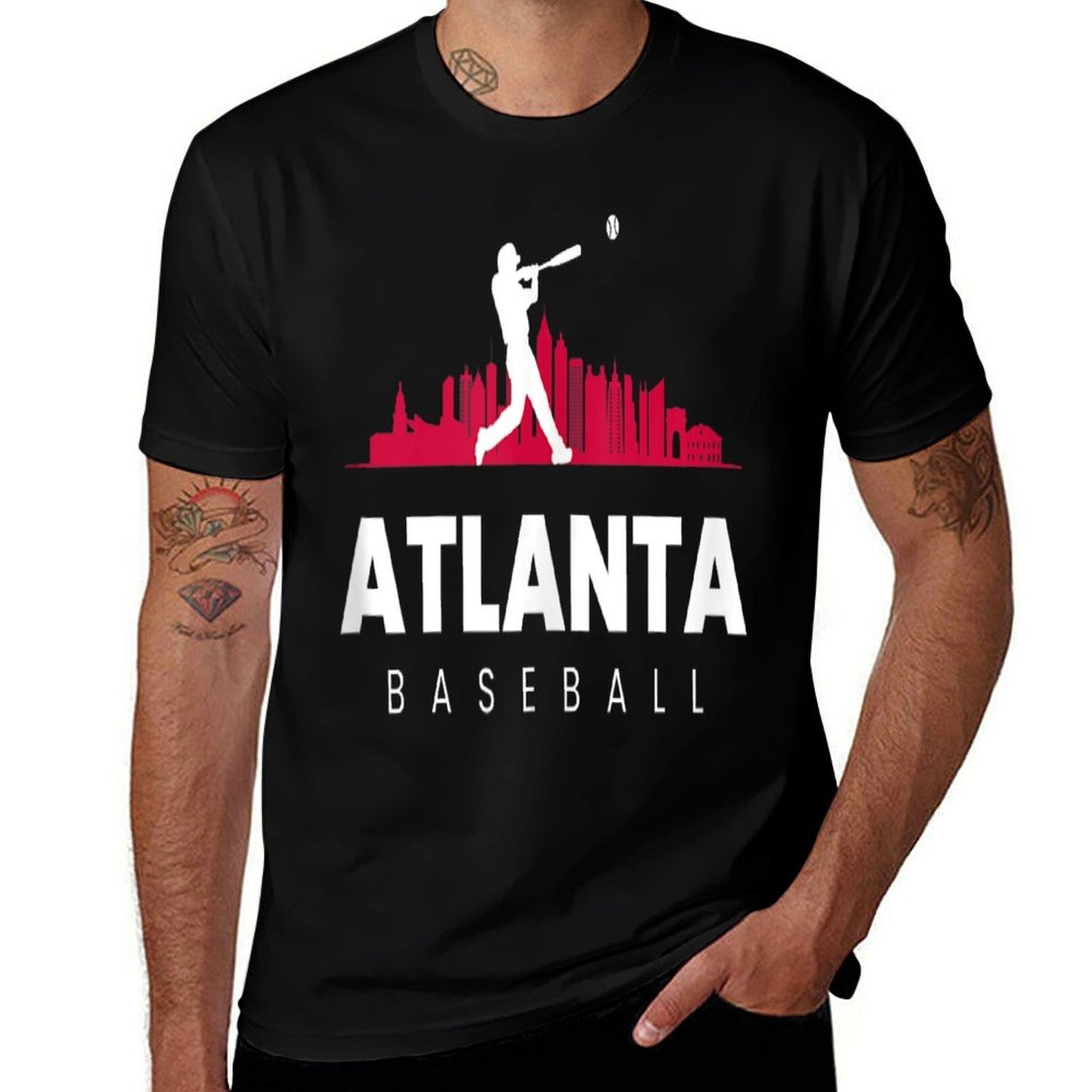 Atlanta Baseball Vintage Minimalist Retro Baseball Lover  Tagless Design T-Shirt