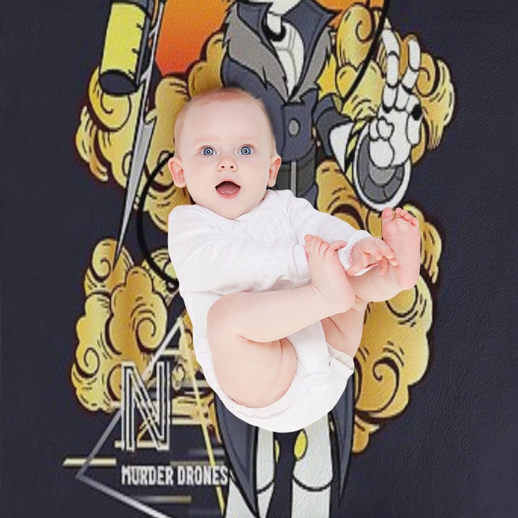 Murder Drones Retro Serial Designation N Shrink-resistant Throw Blanket