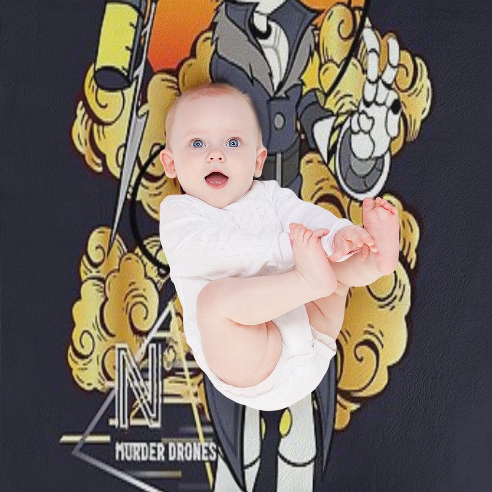 Murder Drones Retro Serial Designation N Shrink-resistant Throw Blanket