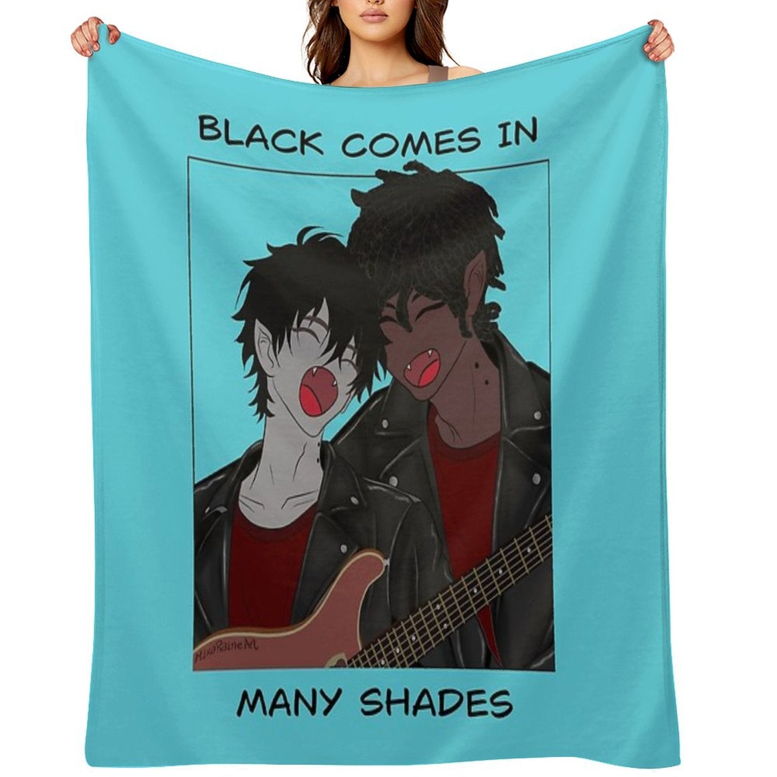 Black Comes In Many Shades Vampire Musician Wrinkle-free Throw Blanket