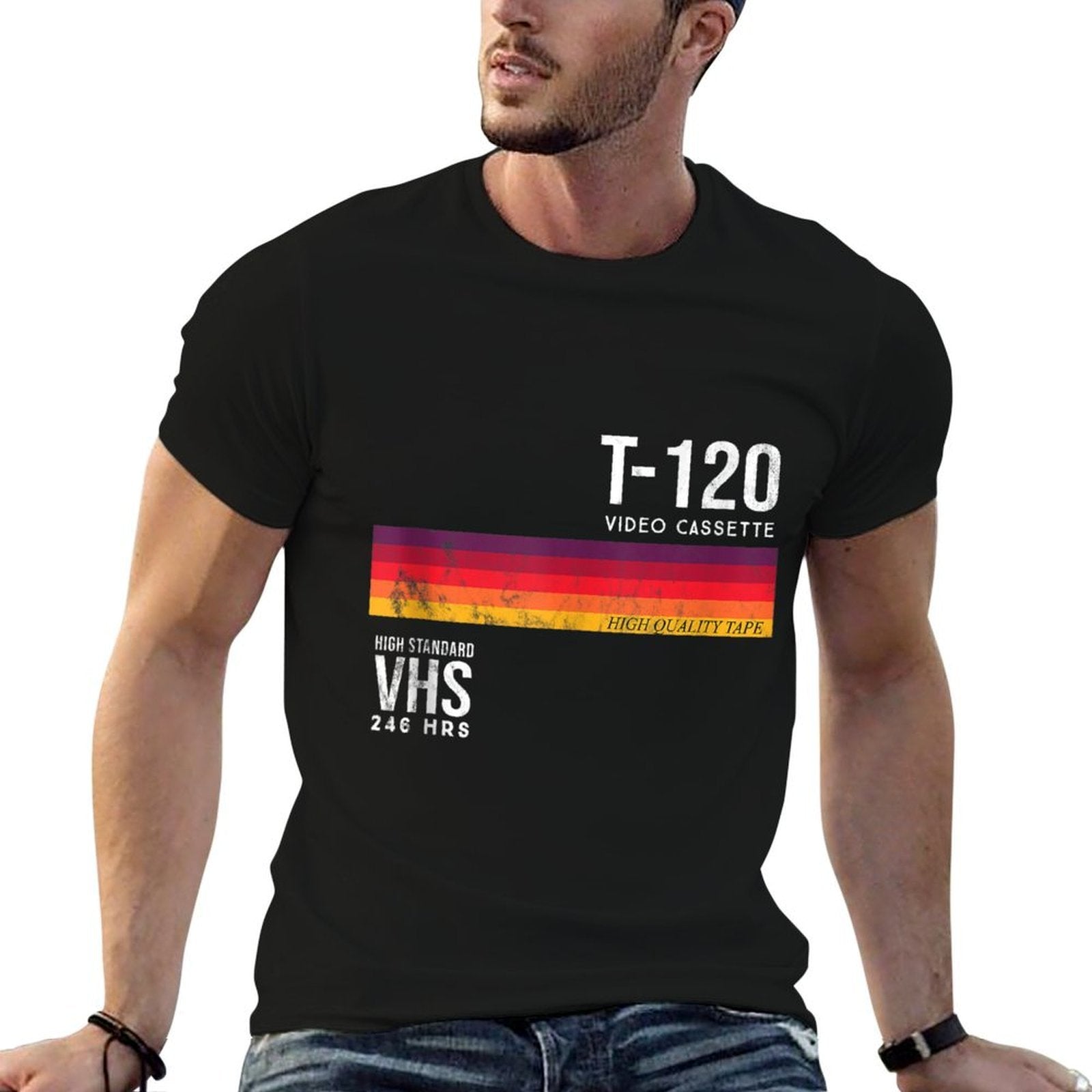 Vintage 80s Video Cassette Tape VHS  Graphic-printed T-Shirt