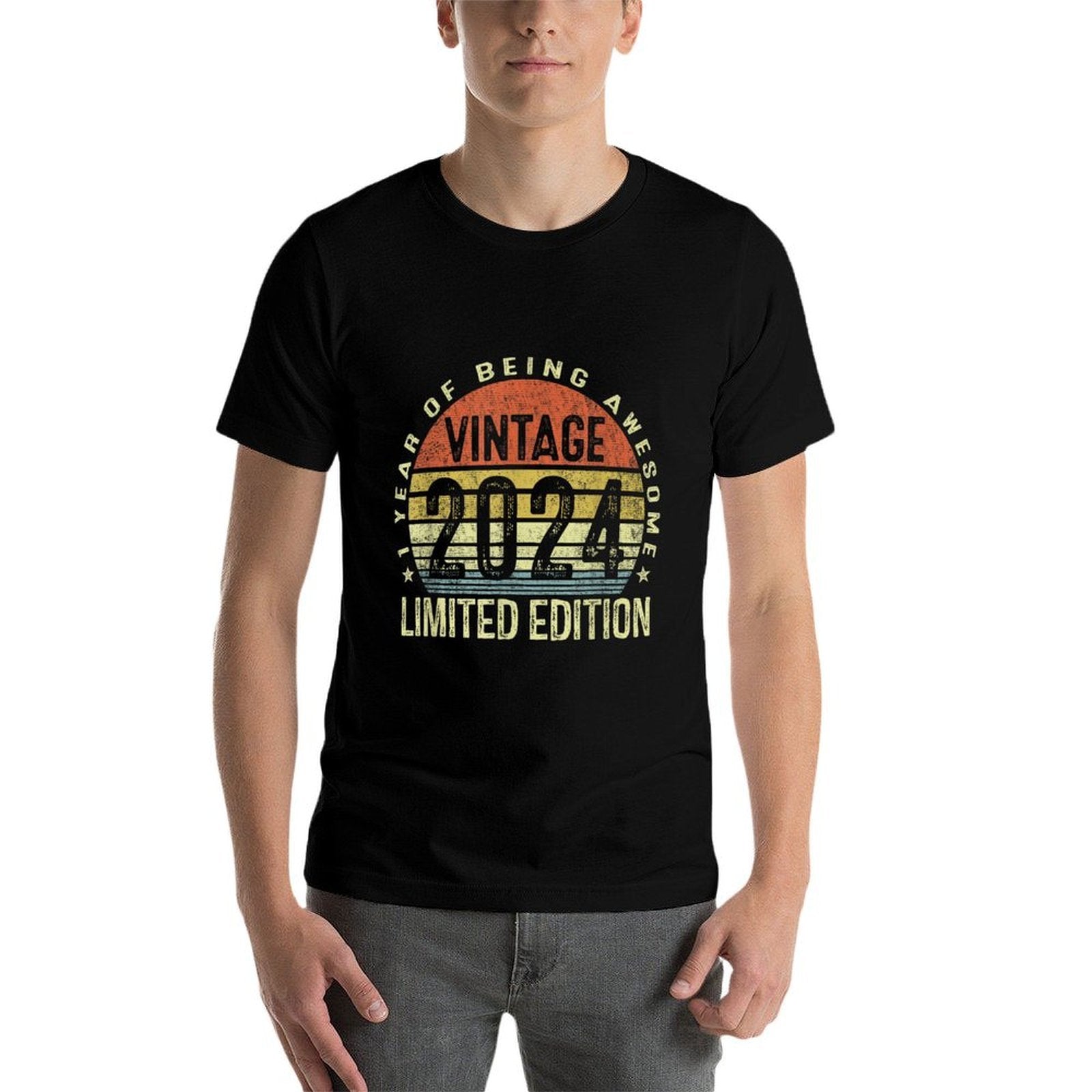 1 Year Old Being Awesome Vintage Born In 2024 1st Birthday  Stretchy T-Shirt