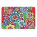 Blooms on Red  Long-Lasting Bath Mat