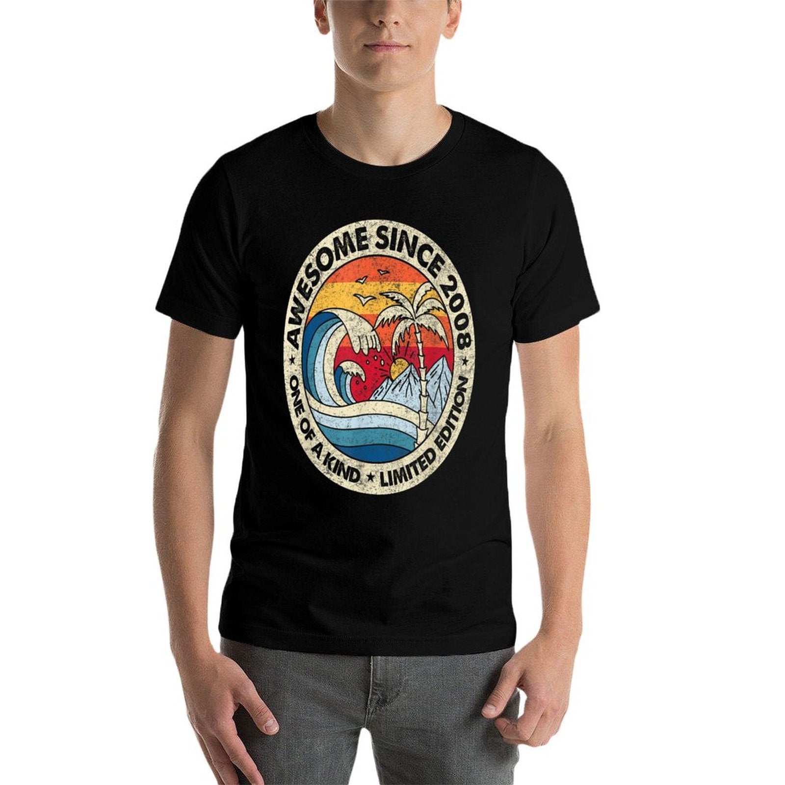 16 Year Old Gift Vintage Awesome Since 2008 16th Birthday  Stretchy T-Shirt