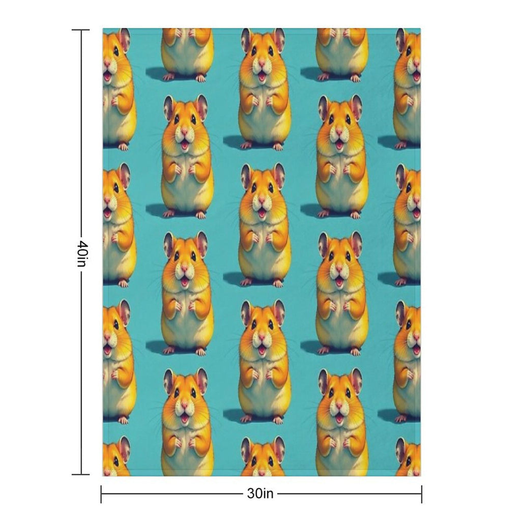 Cute Hamster Easy Care Throw Blanket