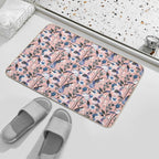 Pink Pastel Flowers Pattern  Repositionable Bath Mat