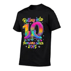10th Birthday Girl 10 Year Old Roller Skate Skating Party  Slim-fit Cut T-Shirt