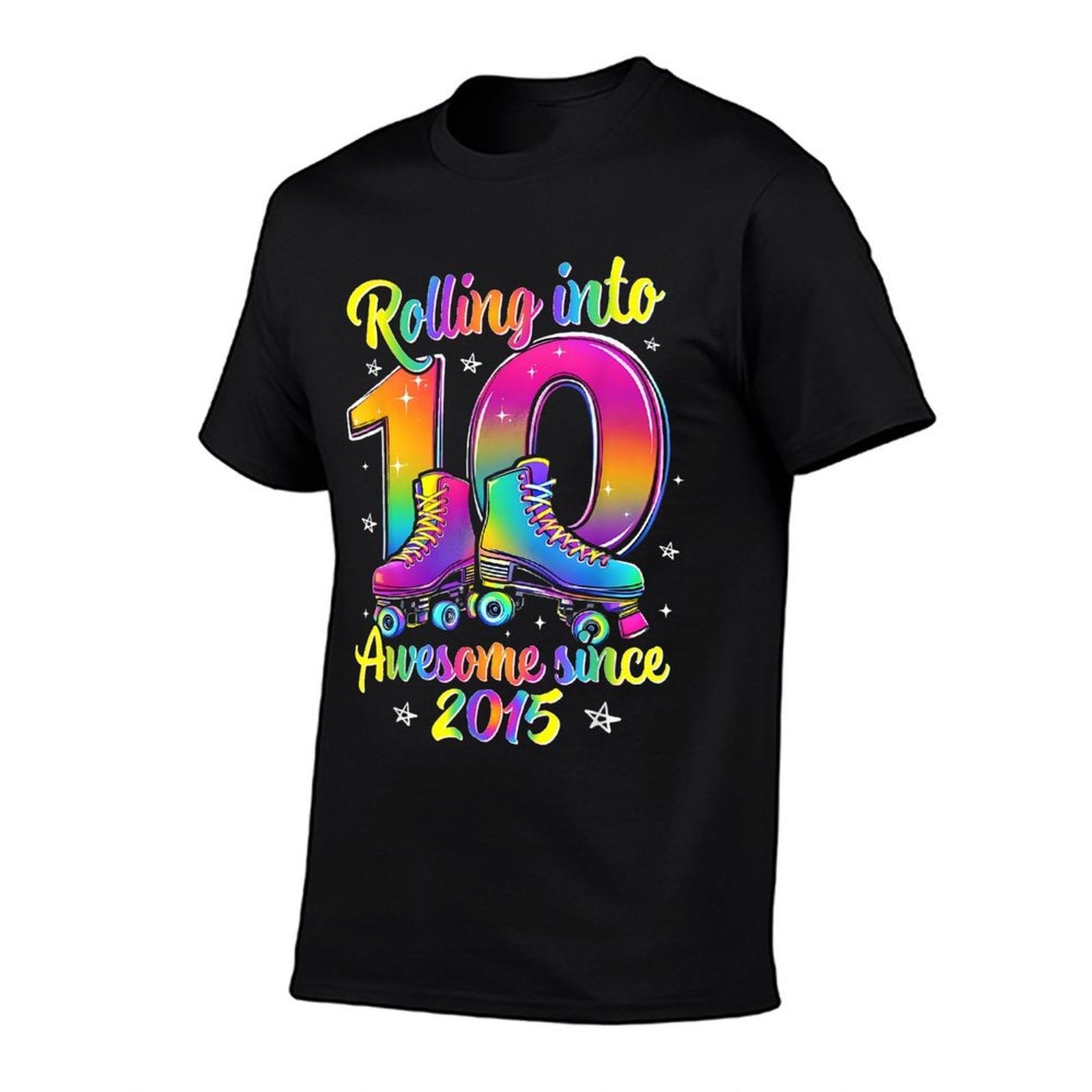 10th Birthday Girl 10 Year Old Roller Skate Skating Party  Slim-fit Cut T-Shirt