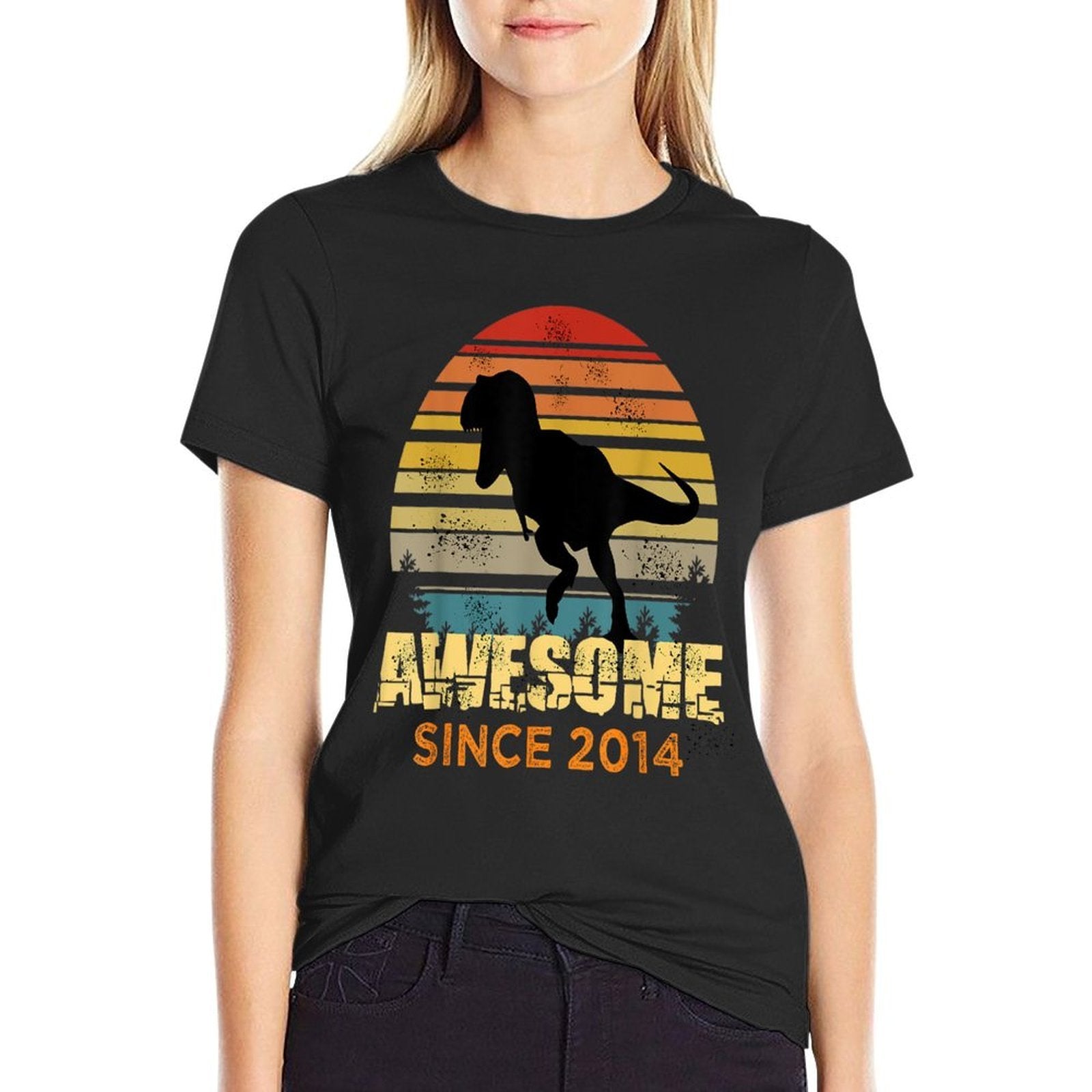 8th Birthday Dinosaur 8 Year Old Awesome Since 2014 Boys  Odor-resistant T-Shirt