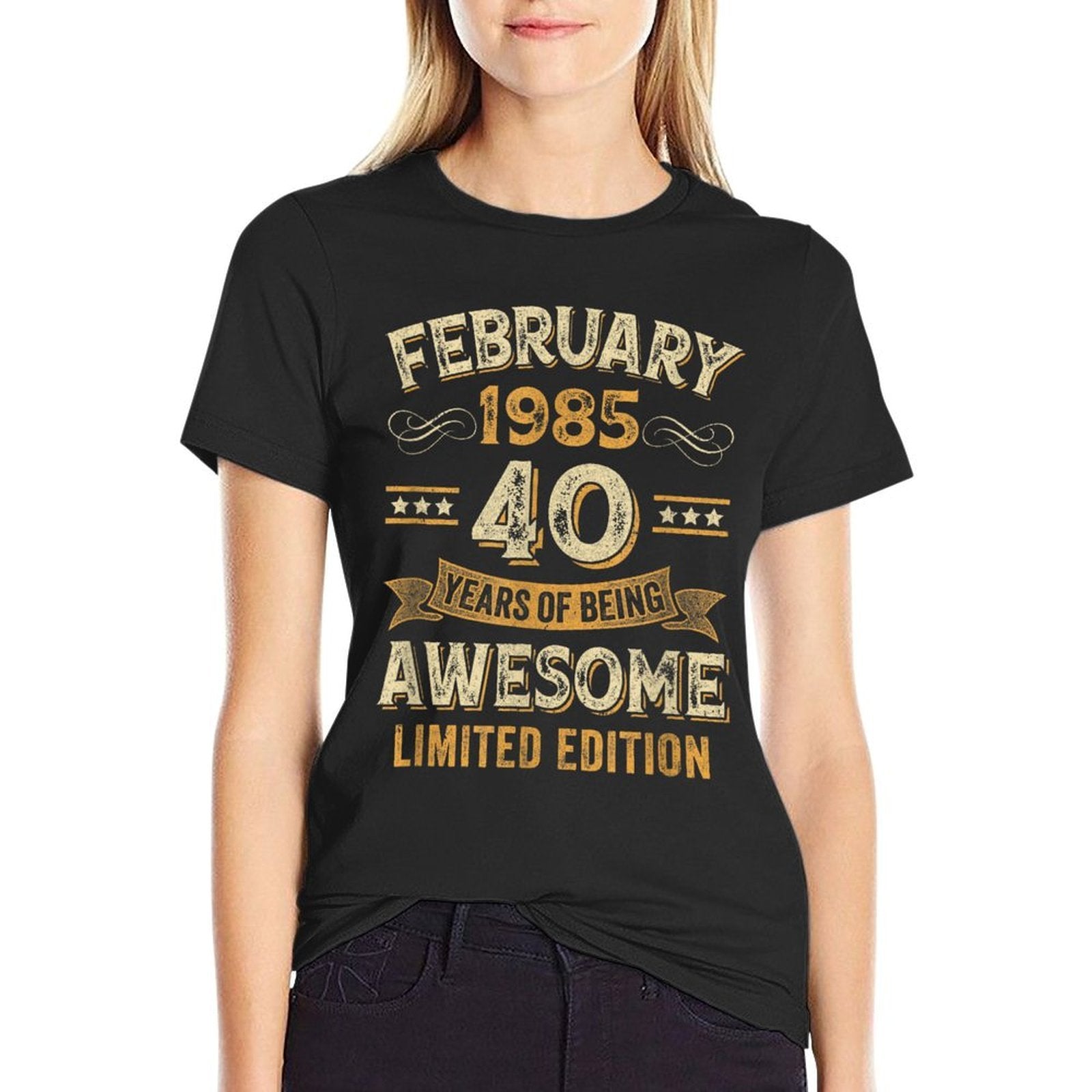40 Years Awesome Vintage February 1985 40Th Birthday  Vintage-inspired T-Shirt