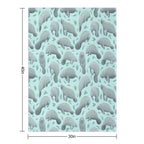 Manatees (blue) Velvety-soft Throw Blanket