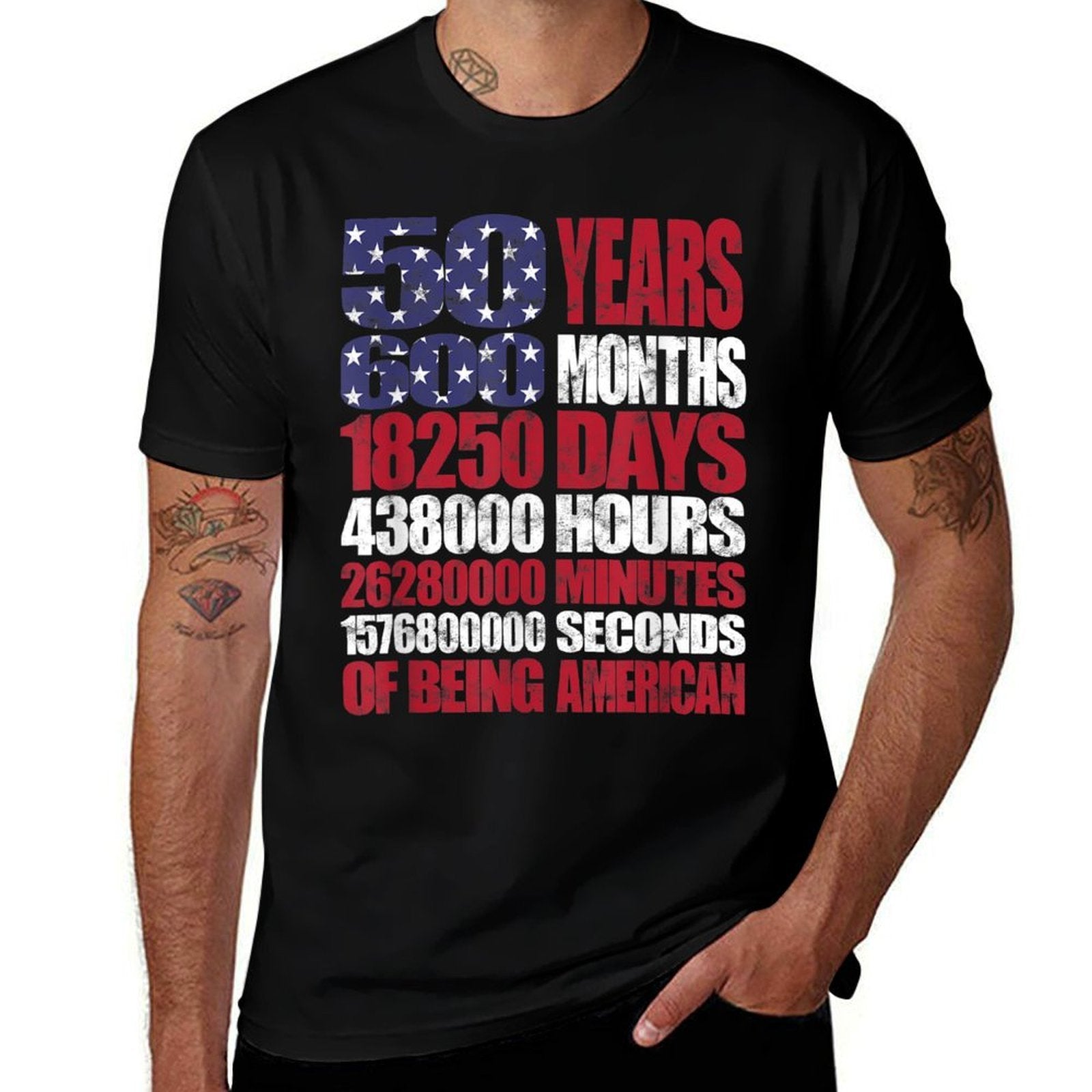 50 Years of Being American Usa Patriotic 50th Birthday Gift  Quick-drying T-Shirt