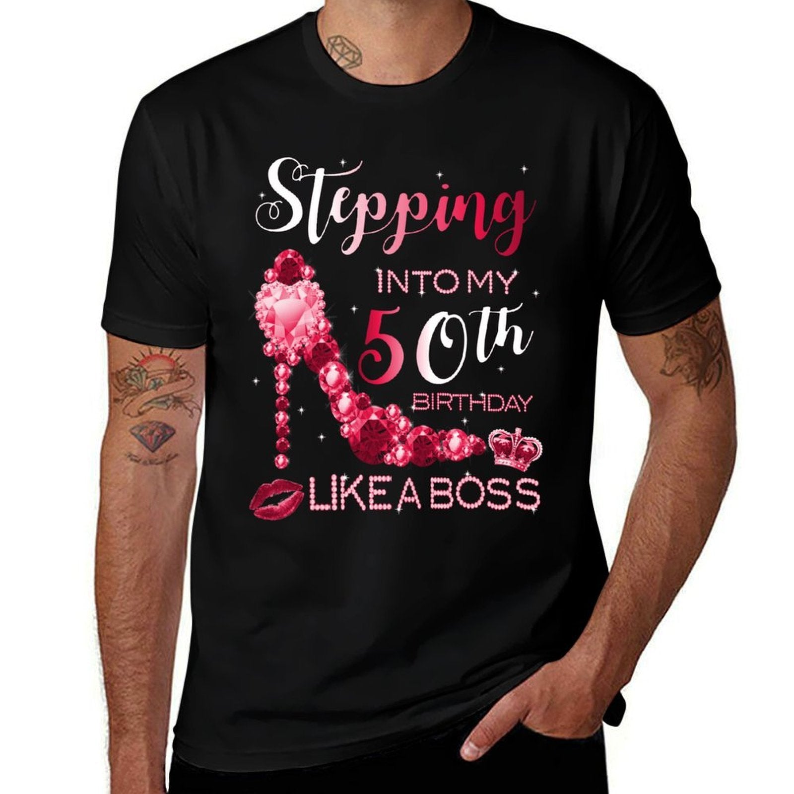 50th Birthday Women Tourmaline Birthstone October Gift  Cotton T-Shirt