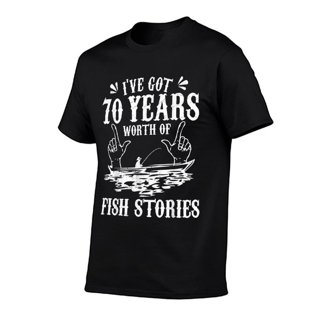 70th Birthday Fisherman T Funny Bass Fishing Gift Idea  Trendy Pattern T-Shirt