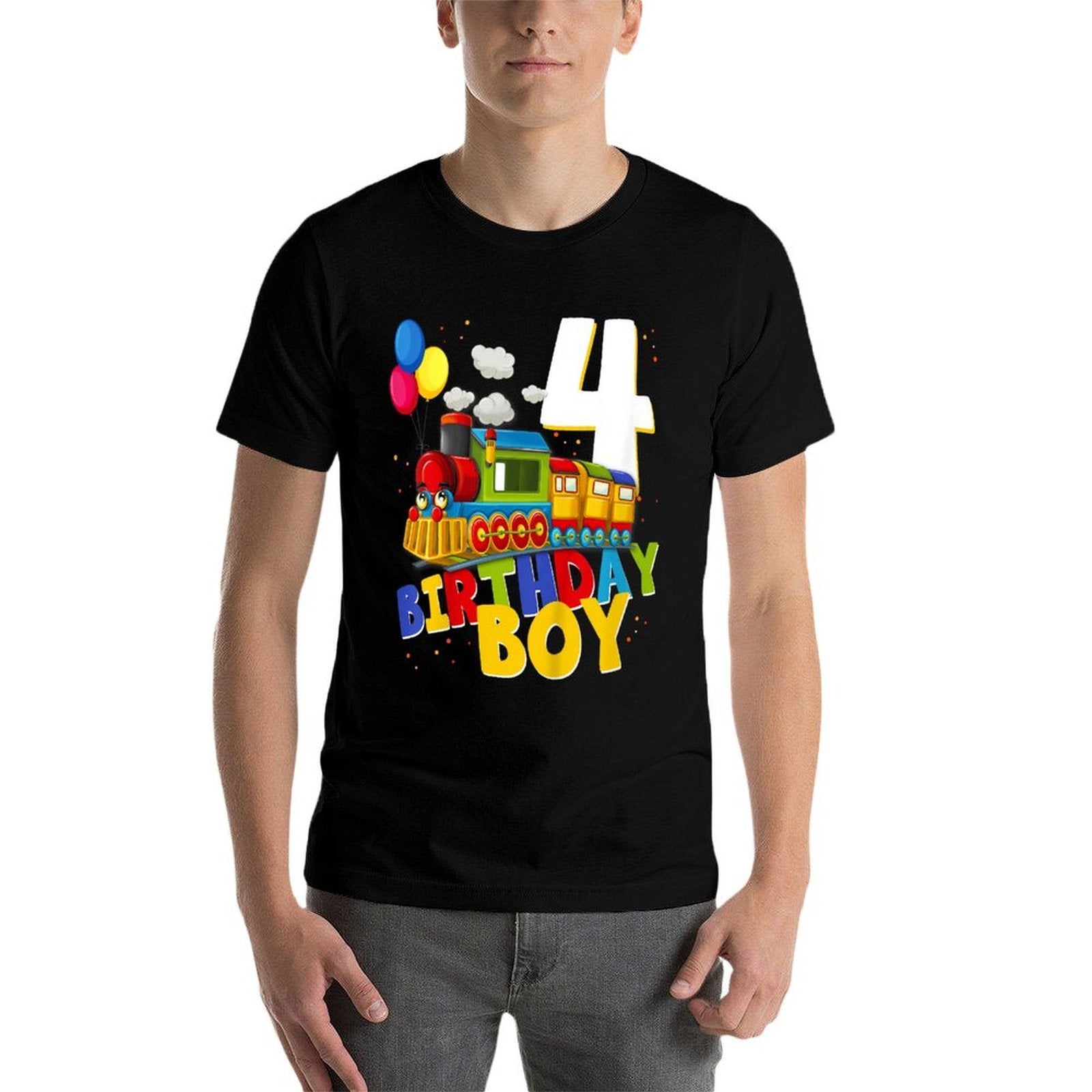 4th Birthday Train Boys Girls 4 Years Old I&#39;m Four Gift  Quick-drying T-Shirt