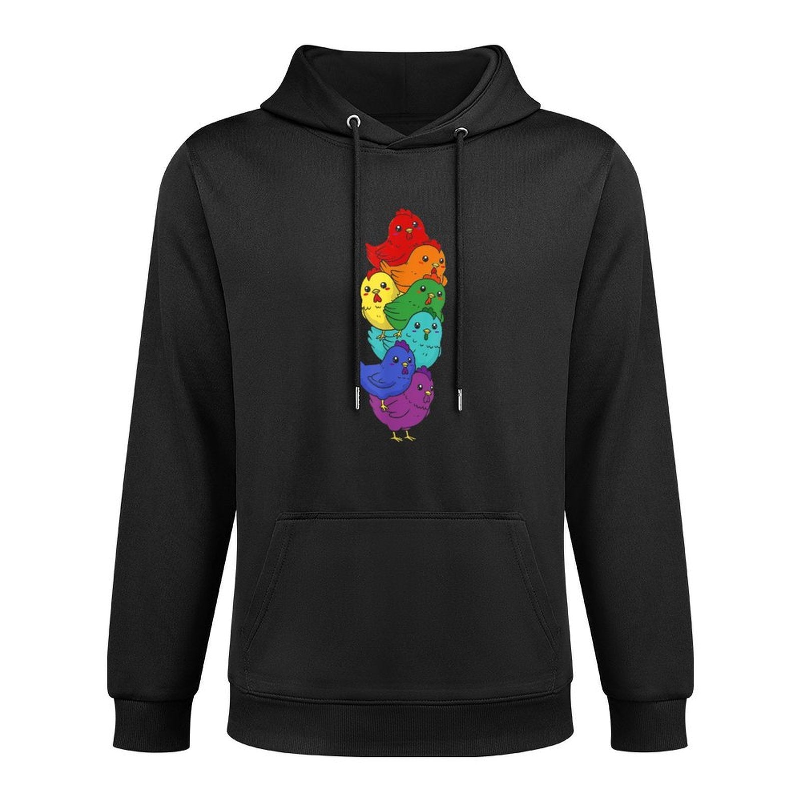 Funny LGBT Rainbow Chicken Lesbian Gay Pride Mens Womens Durable Construction Hoodie