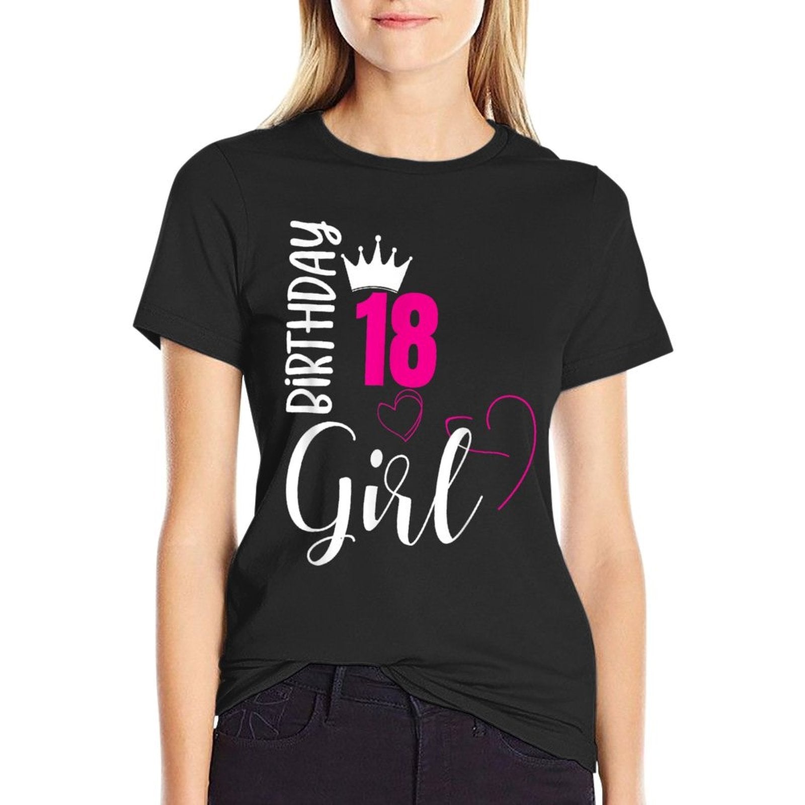 18 Birthday Girl Happy 18th Birthday  Trendy Pattern T-Shirt