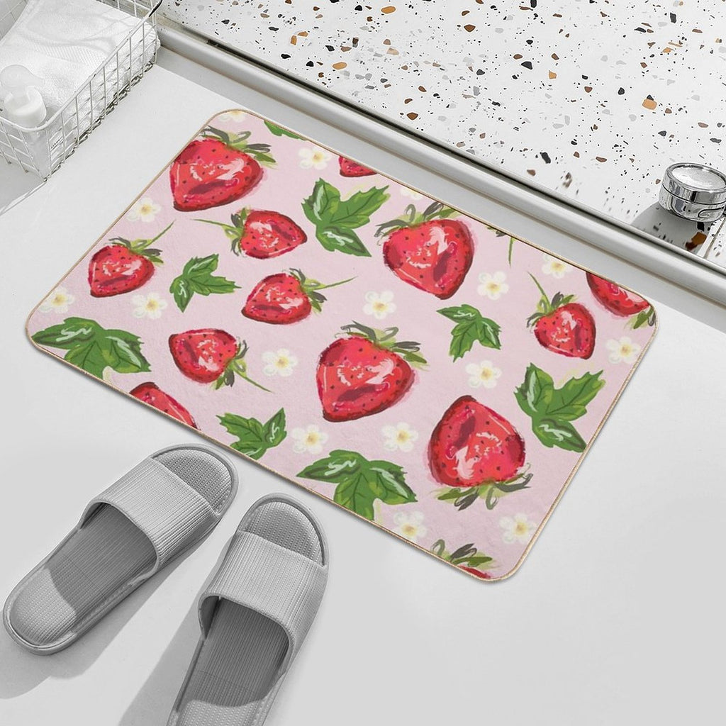 Strawberry Botanical  High-Traffic Bath Mat
