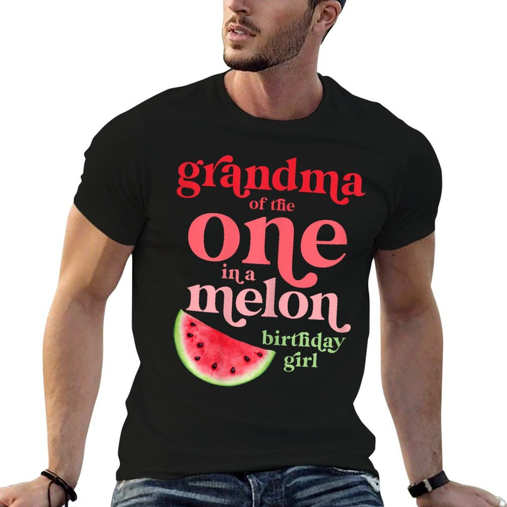 Grandma of The One In A Melon Birthday Girl Watermelon First  Affordable Price T-Shirt