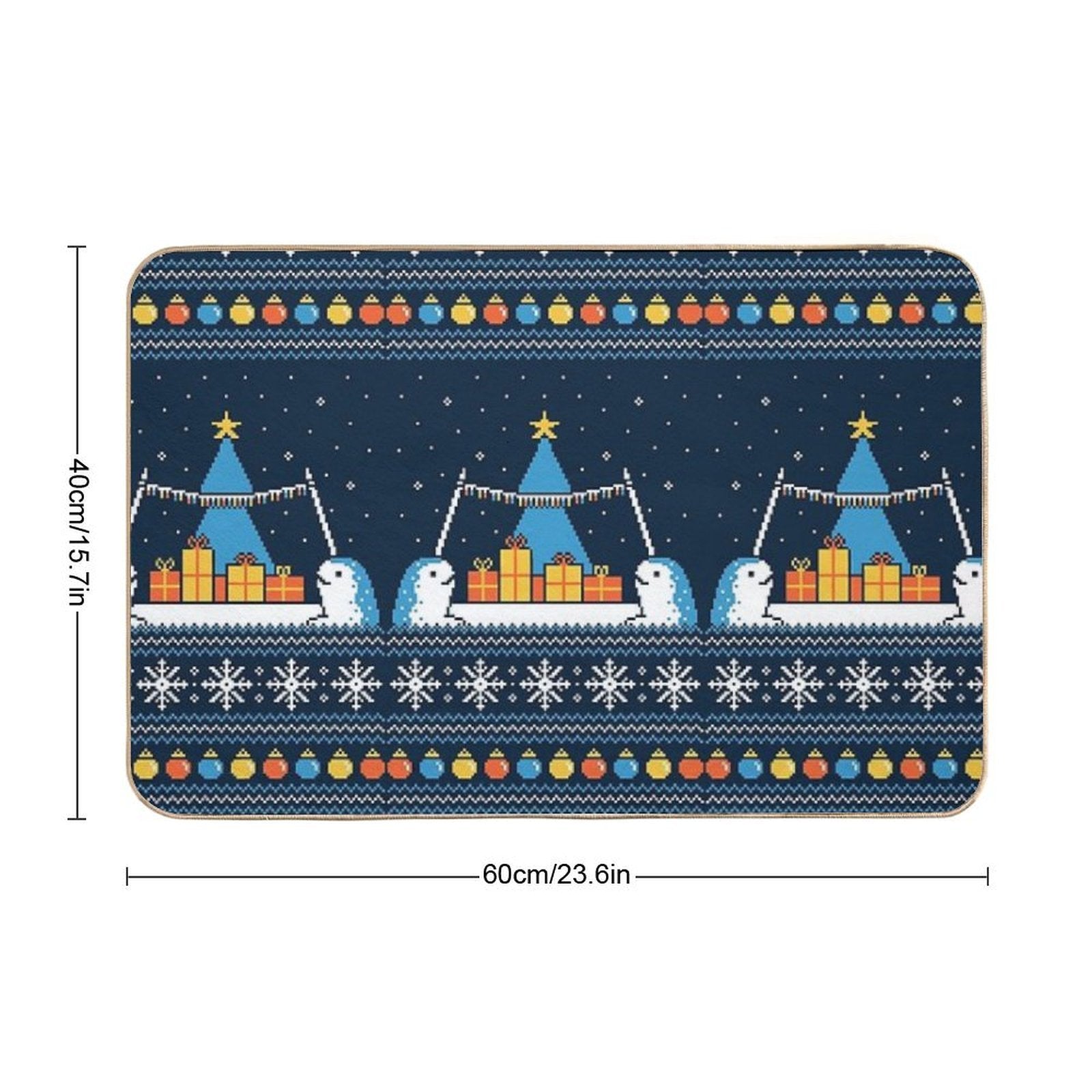 Christmas Narwhals  Versatile Bath Mat
