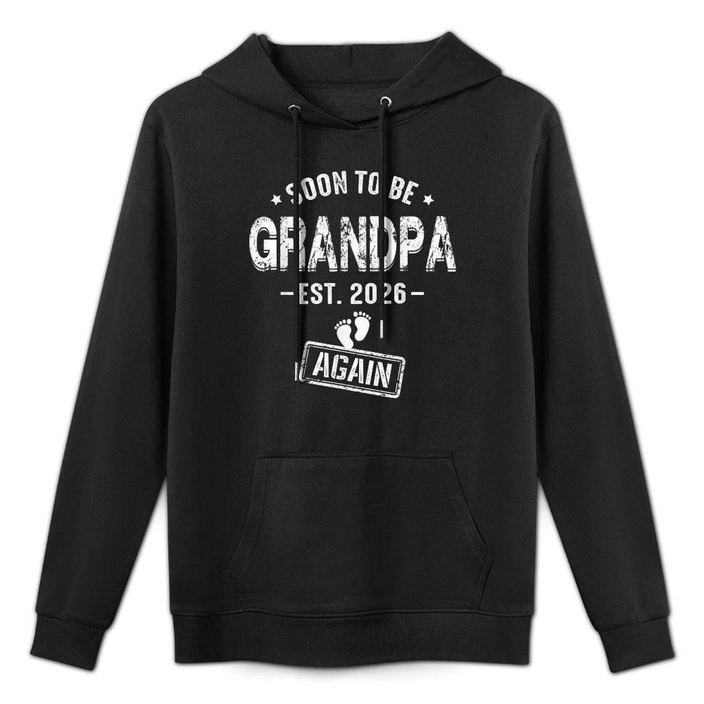 Mens Soon to Be Grandpa Again Promoted to Grandpa Again 2026 Customizable Surface Hoodie
