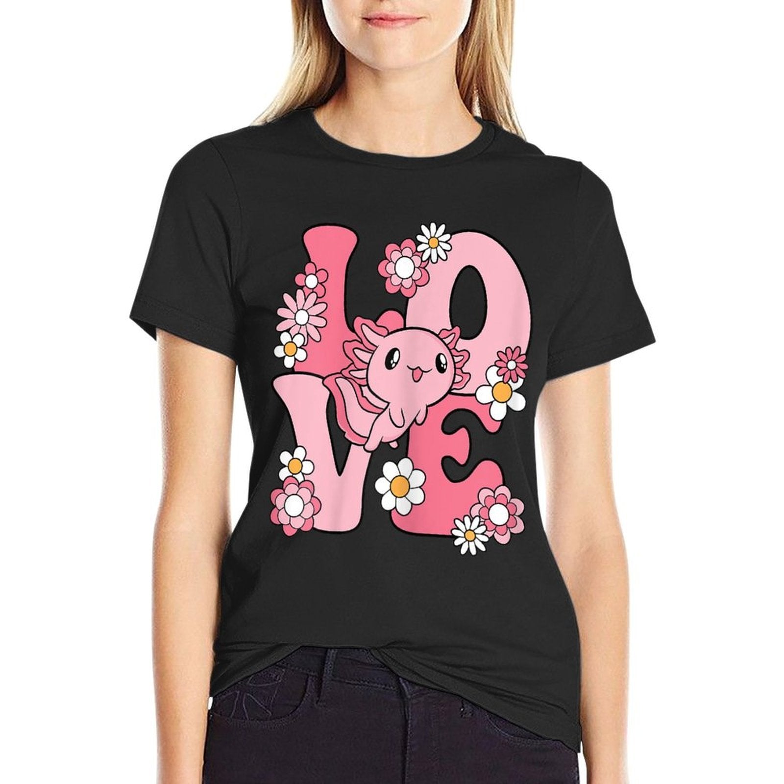 Axolotl Love Kawaii Axolotl Lover Women Girls Kids  Affordable Price T-Shirt