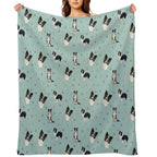 Collie Pattern Blue Painting Anti-pilling Throw Blanket