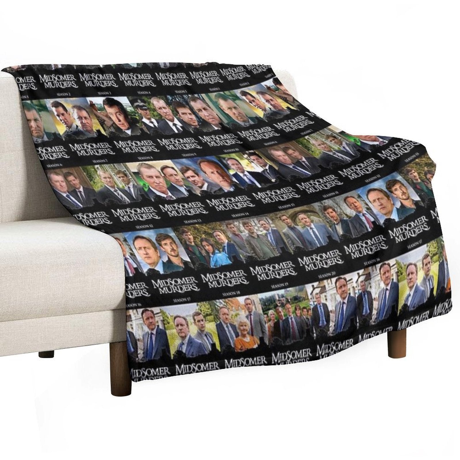 22 Seasons in Midsomer - Pattern Travel-friendly Throw Blanket