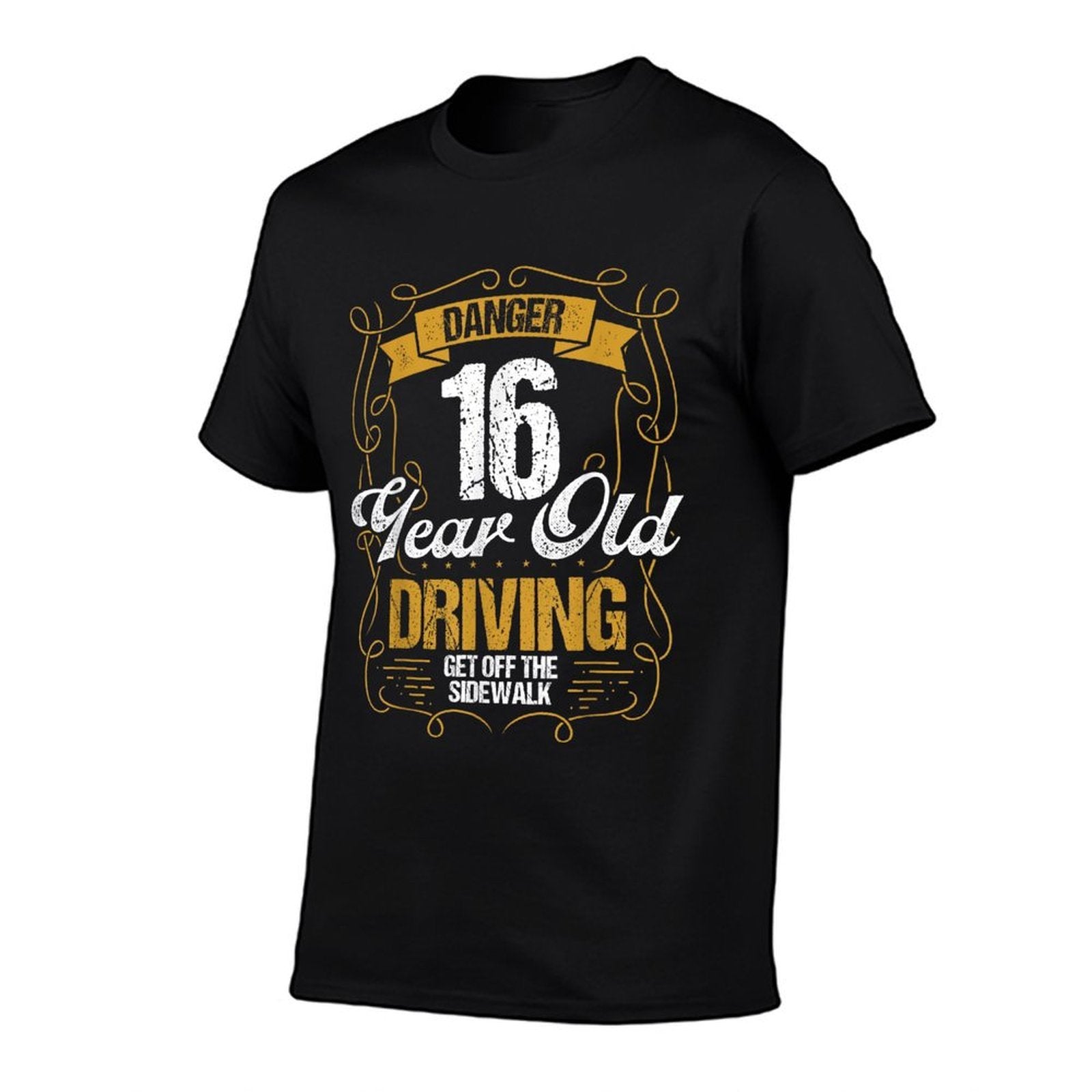 16 Year Old Driving Funny Get Off Sidewalk 16 Birthday  Tagless Design T-Shirt