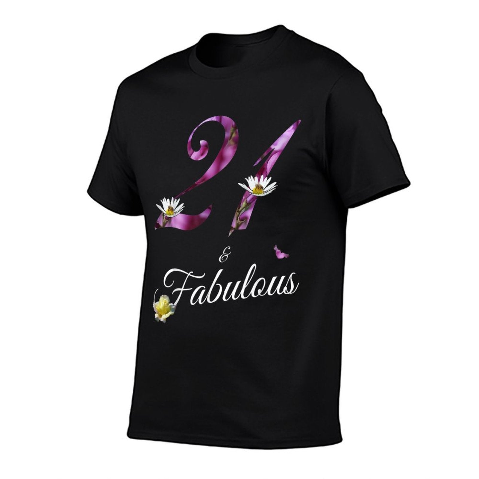 21 & Fabulous 21 Year Old Floral 2001 21st Birthday Gift  Eco-friendly Material T-Shirt