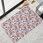 Pink Pastel Flowers Pattern  Repositionable Bath Mat
