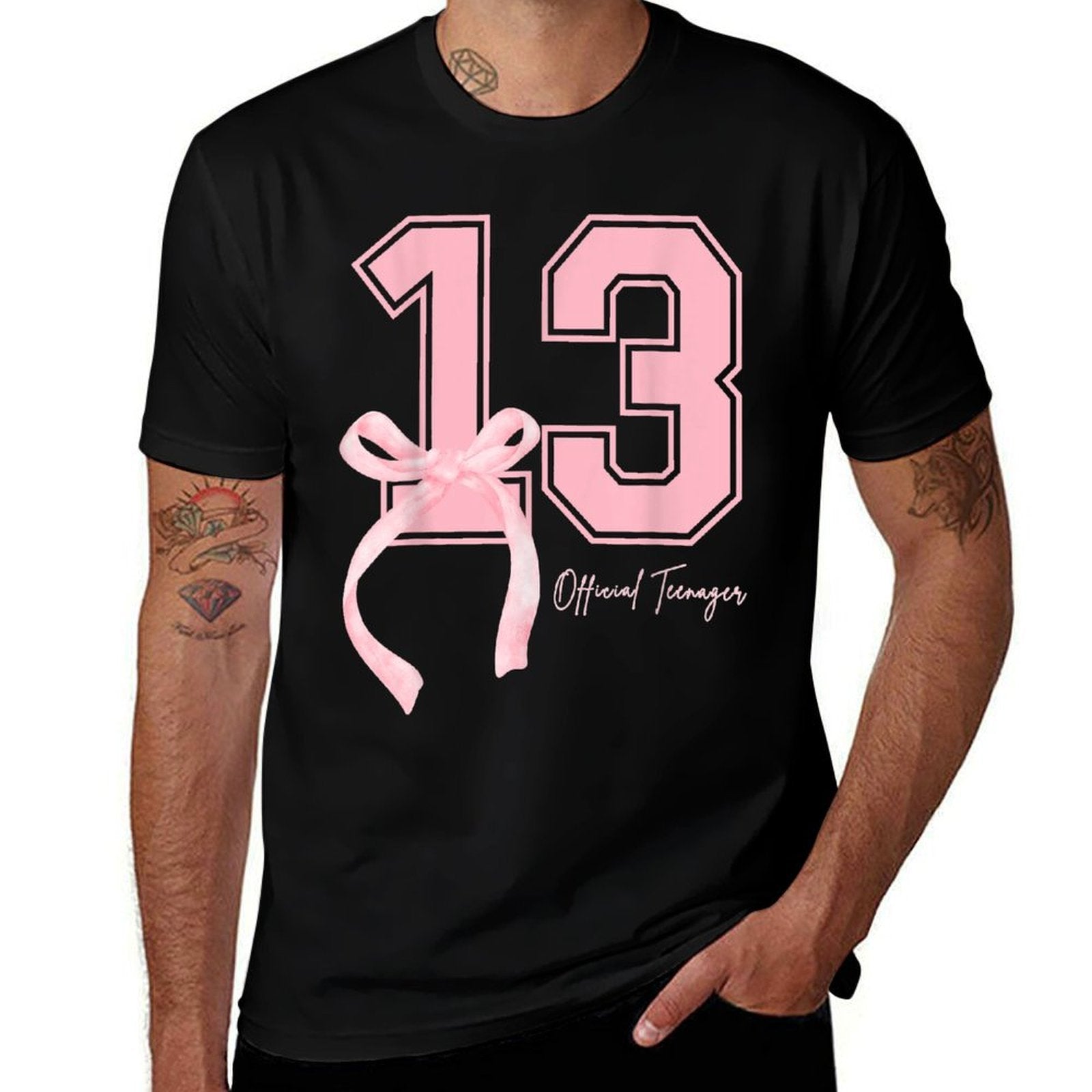 13 Year Old Pink Coquette Bow Officialnager 13th Bday Comfortable T-Shirt