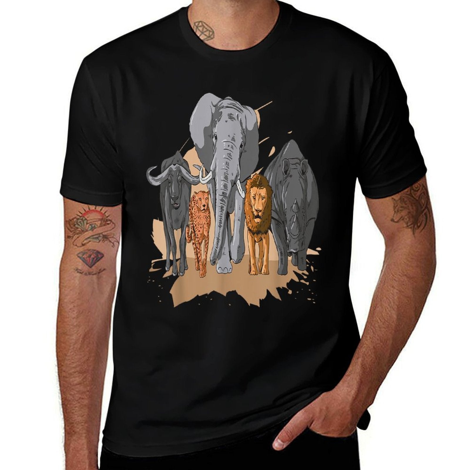 African Big Five Design African Animal Safari Animals Safari  Breathable T-Shirt
