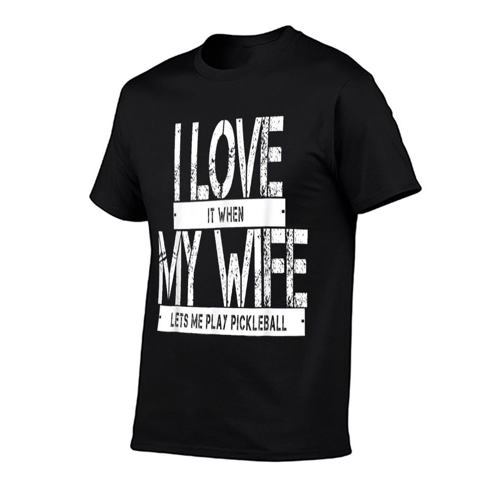 I Love It When My Wife Lets Me Play Pickleball  Heathered Texture T-Shirt