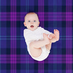 Great Scot Tartan  Cute Blue And Purple Scottish Plaid Eco-conscious Throw Blanket