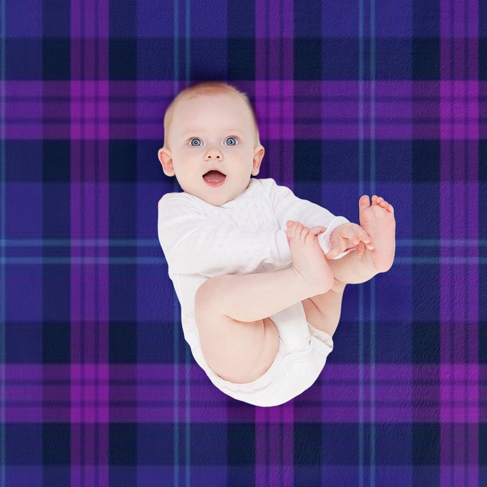 Great Scot Tartan  Cute Blue And Purple Scottish Plaid Eco-conscious Throw Blanket