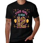 12th Birthday This Girl Is Now 12 Twelve Year Old Bday Girls  Oversized Silhouette T-Shirt