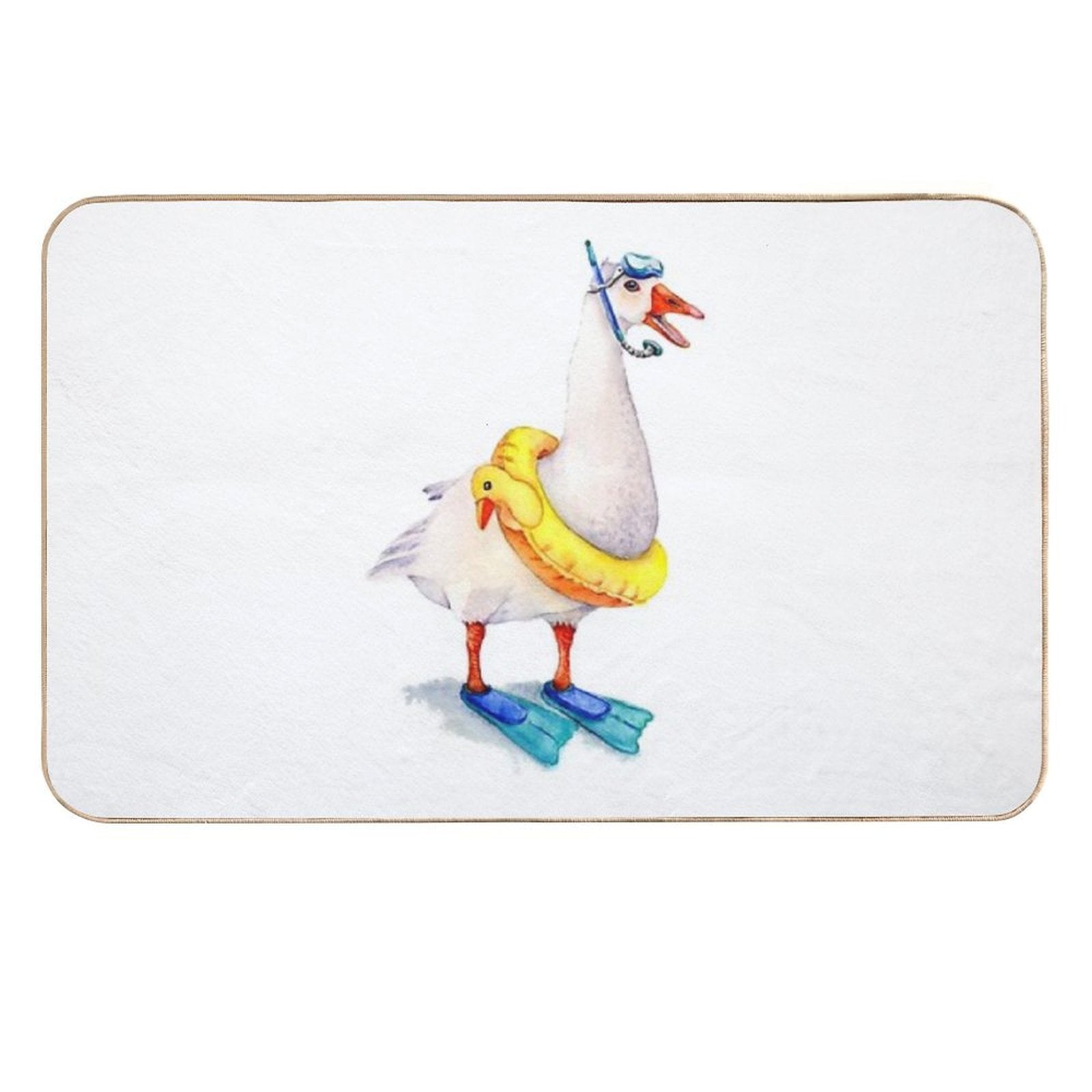 Snorkeling Goose  Absorbent Bath Mat