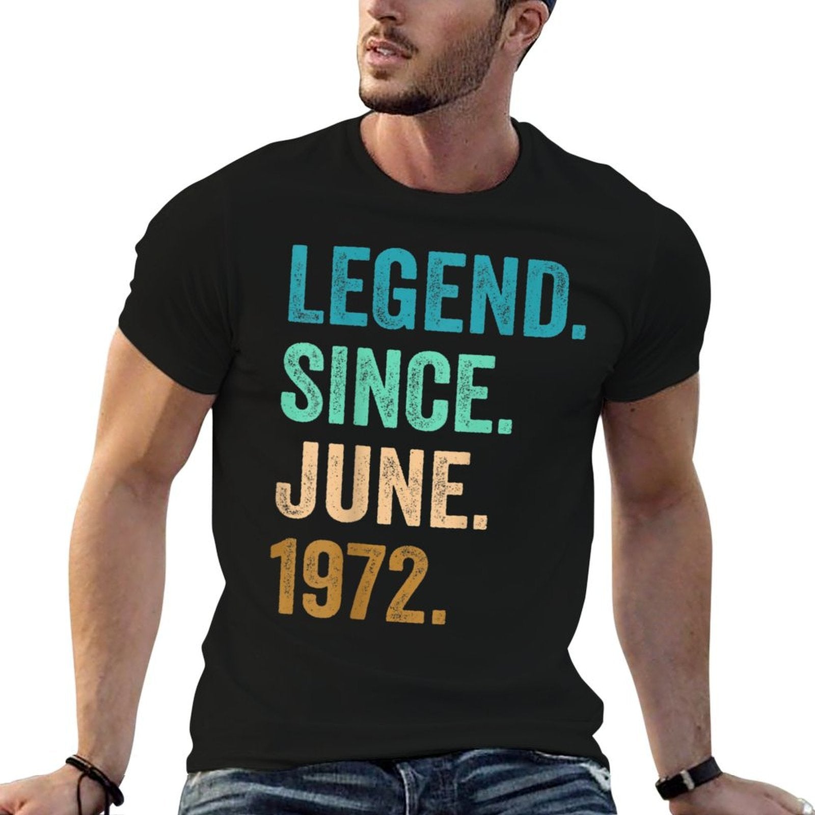 50 Years Old Legend Since June 1972 50th Birthday  Vintage-inspired T-Shirt