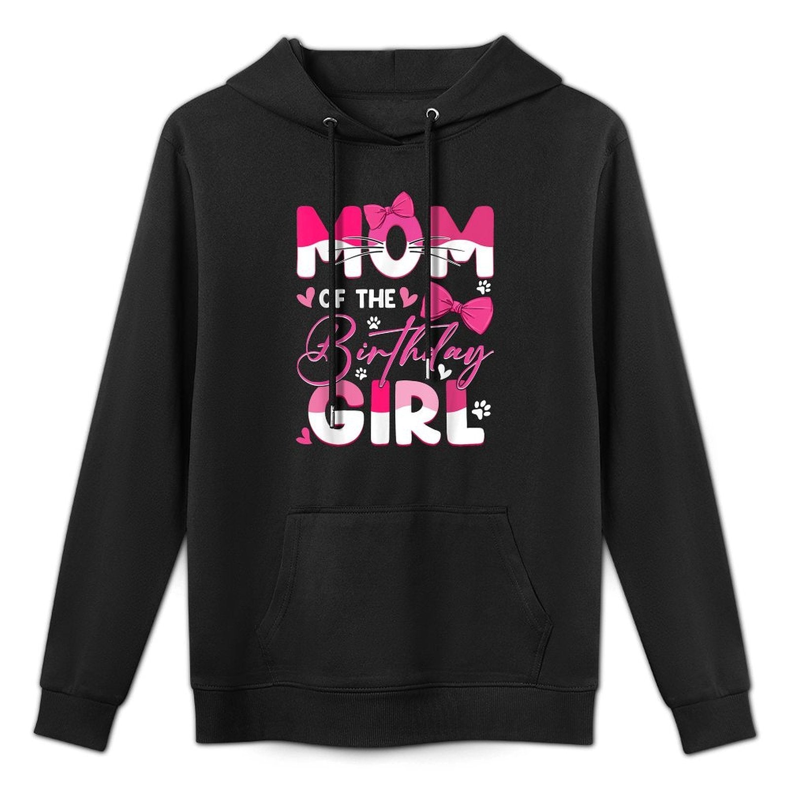 Mom Of The Birthday Girl Cat Kitty Family Matching Casual Wear Hoodie