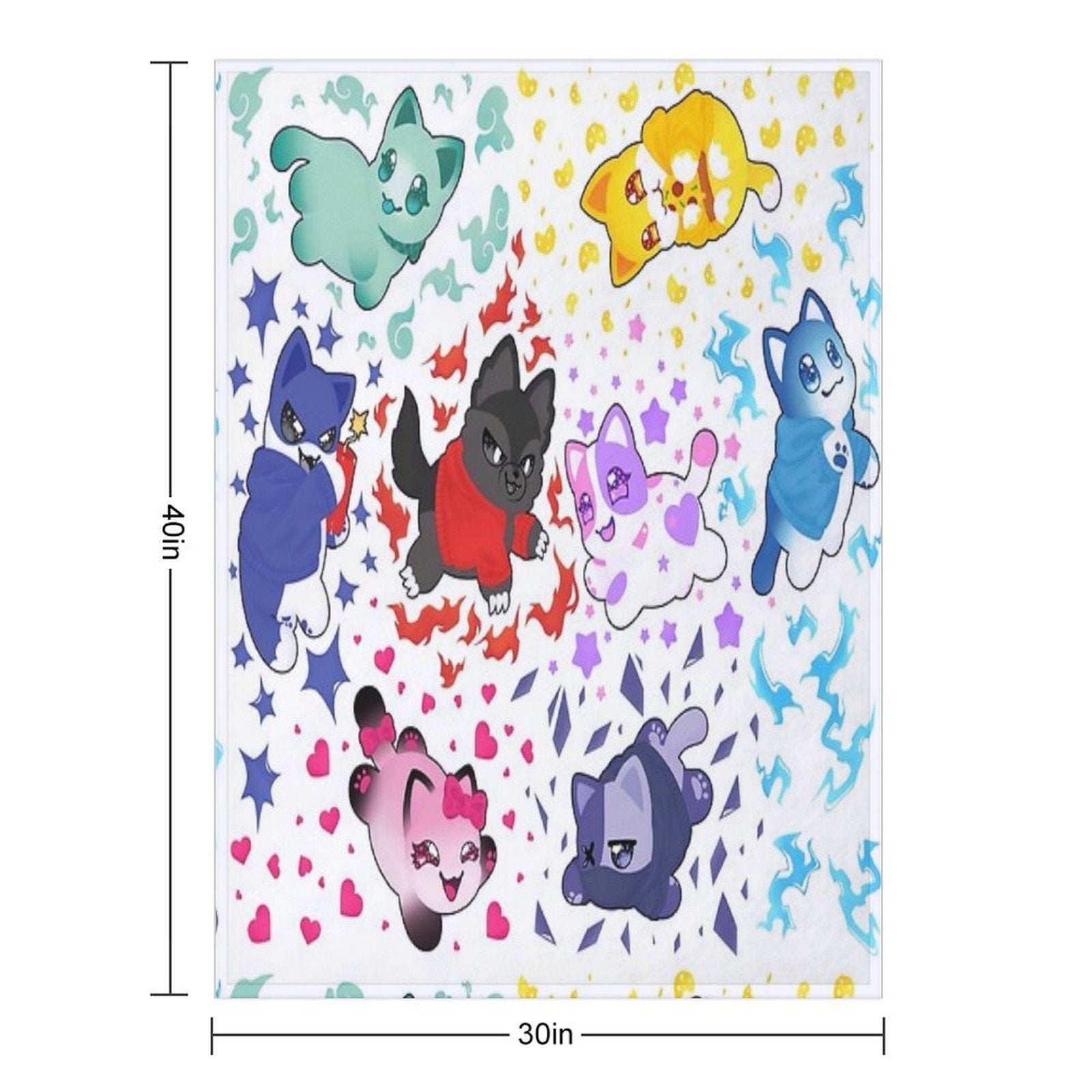 Aphmau And Friends Love Heart Meemeow Cat Pattern Comfort Throw Blanket
