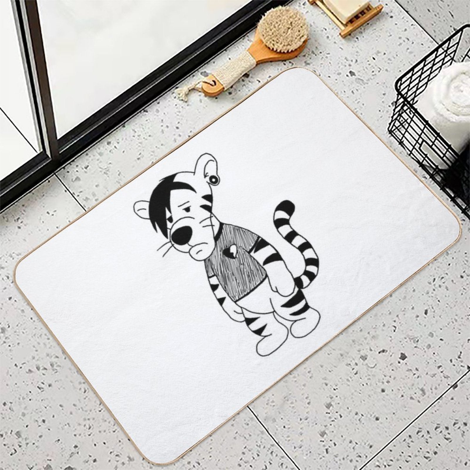 Emo Tiger  Repositionable Bath Mat